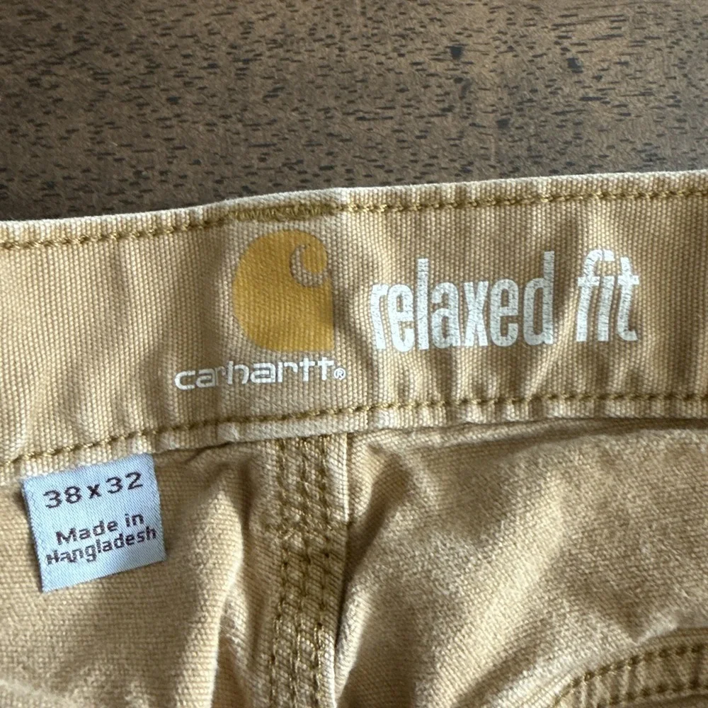 Carhartt 102517-918 Relaxed Fit Work Pants Tan‎ Canvas 38 X 30 Grunge Distressed